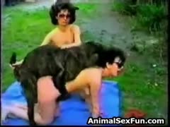 Elegant hawt honeys fucking a dog